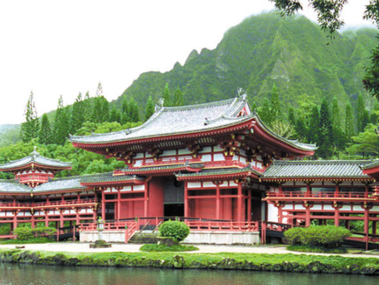 Serene view at the Byodo-in Temple