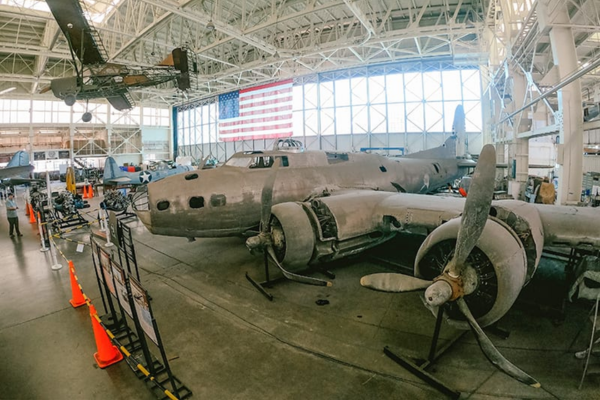 Vintage war aircrafts at Pearl Harbor Aviation Museum