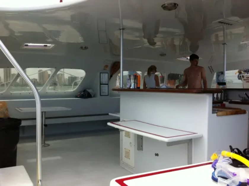 Clean and spacious catamaran boat