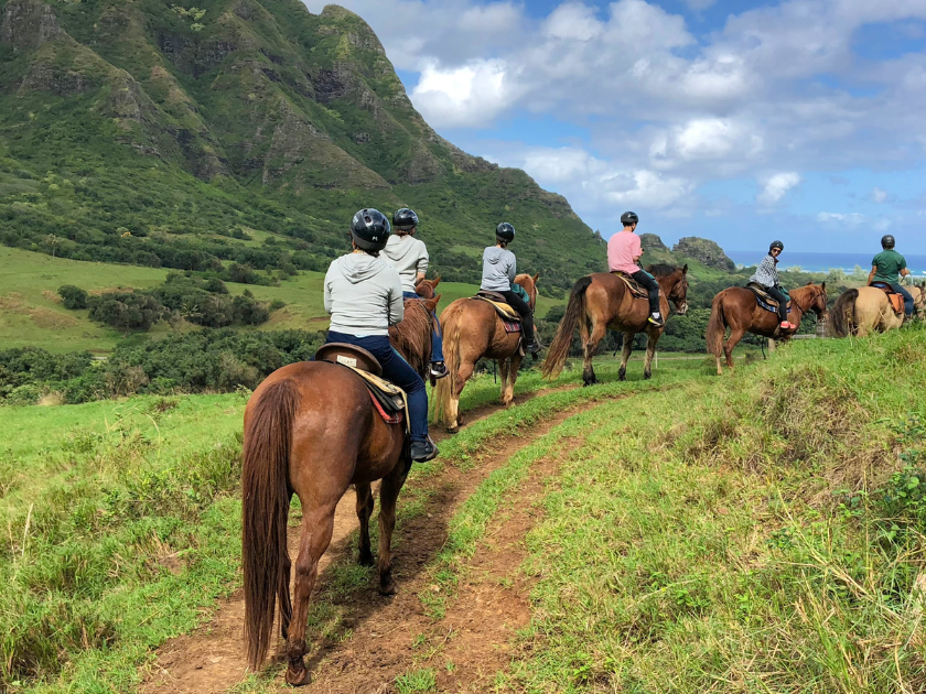 Horseback riding at Kualoa Ranch