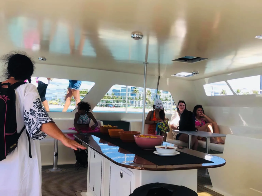 View inside the spacious Catamaran