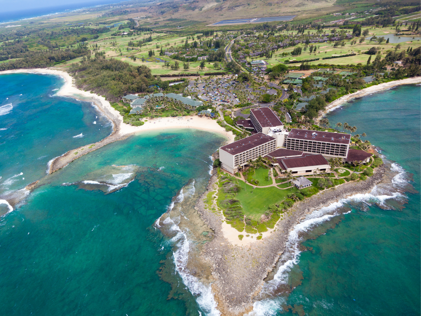 Aerial View Turtle Bay Hawaii