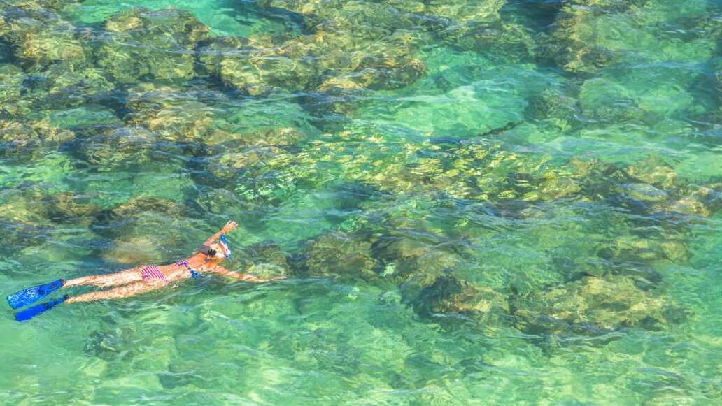 Snorkeler at Hanauma Bay