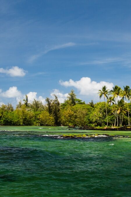 Beautiful green water at Carlsmith Beach, Hilo, Hawaii