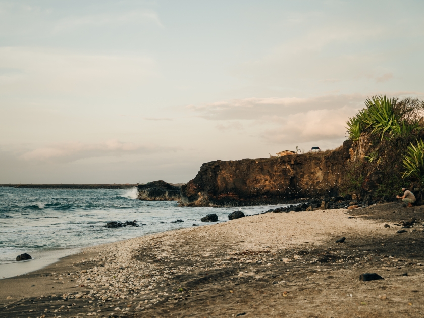 Stunning glass beach near Port Allen town on Kauai, Hawaii. High quality photo