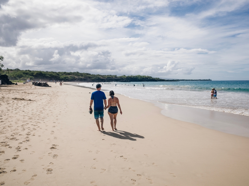 Beautiful Hapuna beach on Big Island, Hawaii, United States - dec, 2021