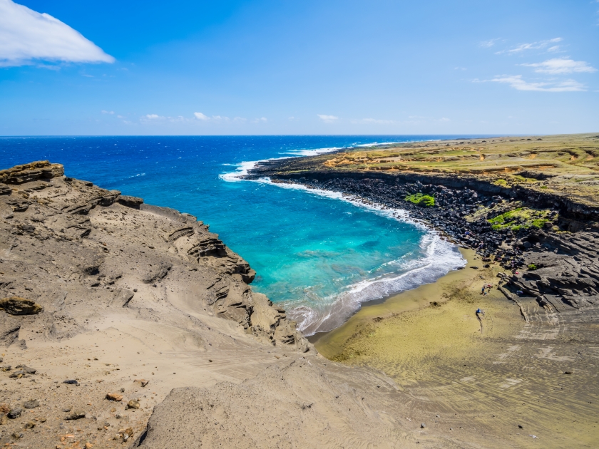 Hawaii Green sand beach (Papakōlea) the must-see beach of Big Island