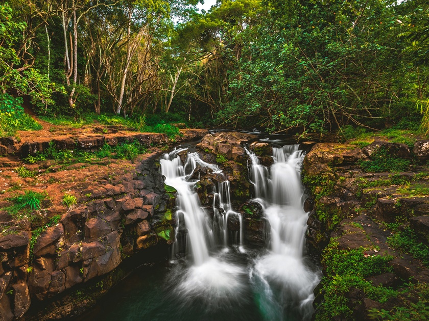 Ho'opi'i,Falls,,A,Set,Of,Waterfalls,And,Popular,Hiking,Location