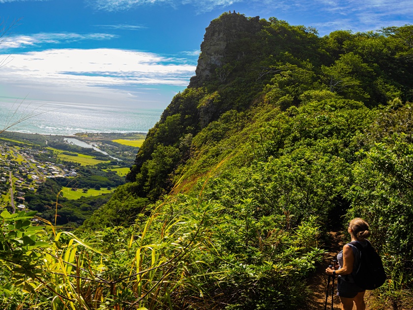 Female,Hiker,On,The,Sleeping,Giant,Trail,,Kapa'a,,Kauai,,Hawaii,