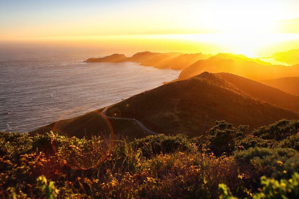 Dramatic,Coastal,Sunset,With,Island,Peninsula,And,Golden,Light,Ocean