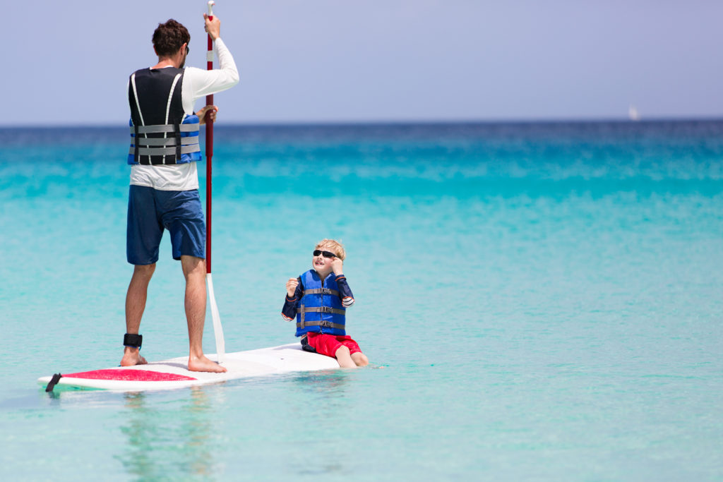 Take your kid for a ride on the stand up paddle board