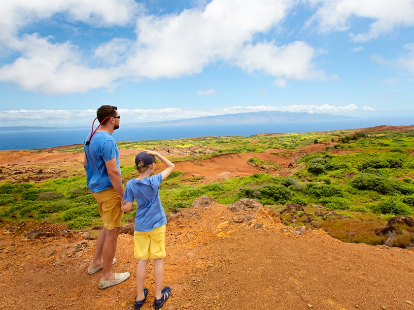 Back,View,Of,Family,Of,Two,,Father,And,Son,,At