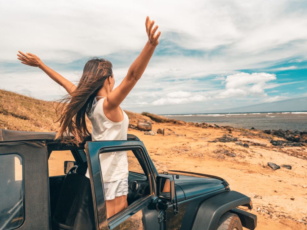 Car,Road,Trip,Travel,Fun,Happy,Woman,Tourist,With,Open