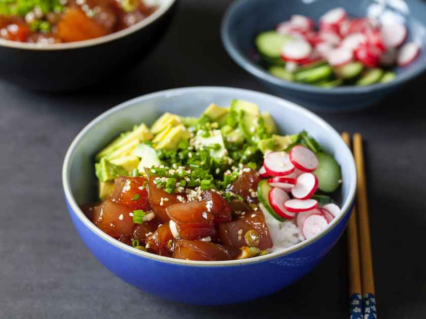 Traditional Hawaiian tuna poke