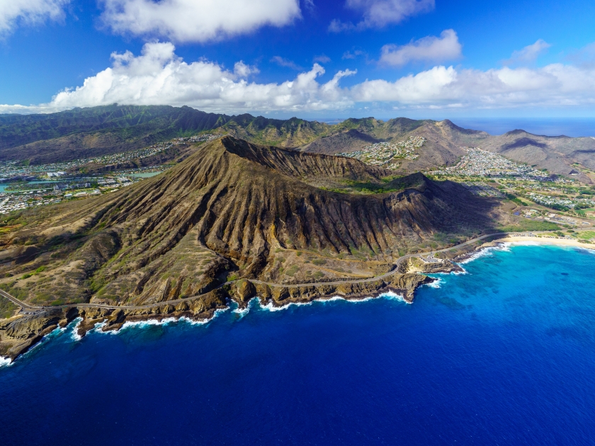 Helicopter Tour Over Oahu Island October 2021. Daylight 2 PM. Ocean