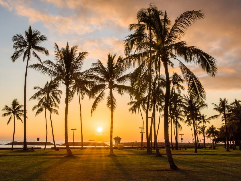 Hawaiian sunset, Honolulu, Oahu