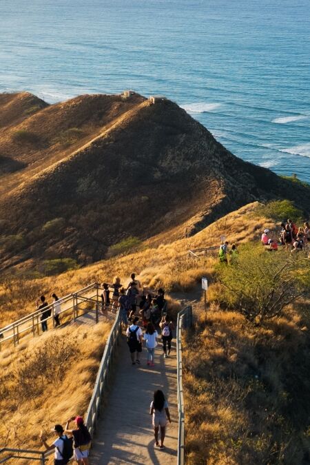 Ocean view from Diamond Head. Oahu, Hawaii.