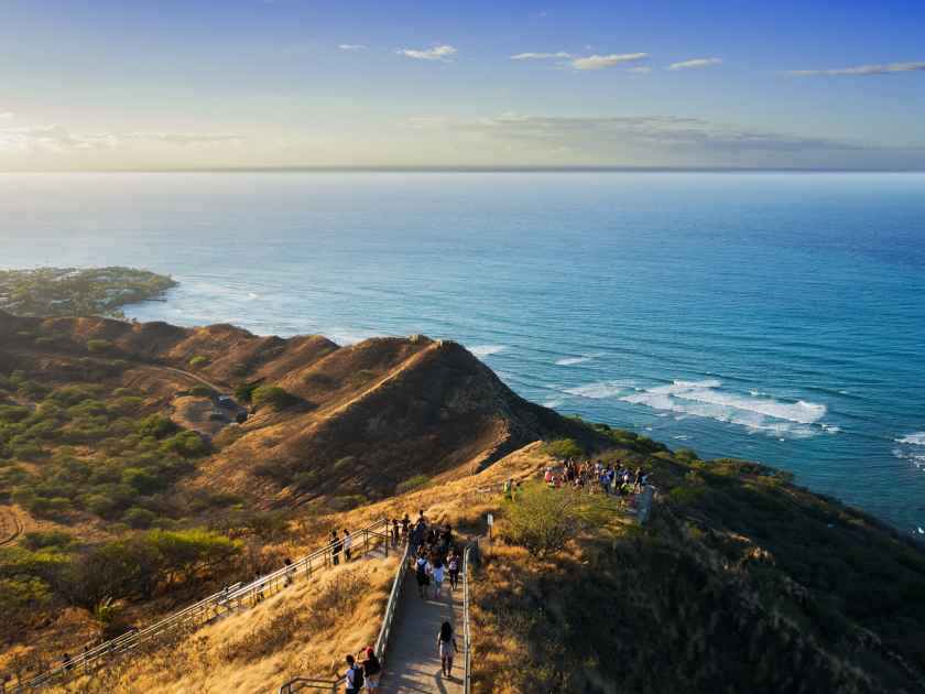 Ocean view from Diamond Head. Oahu, Hawaii.