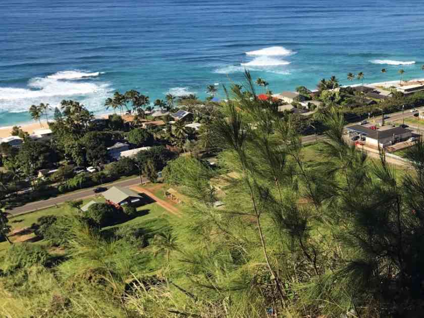 The beautiful view from Ehukai Pillboxes Hike