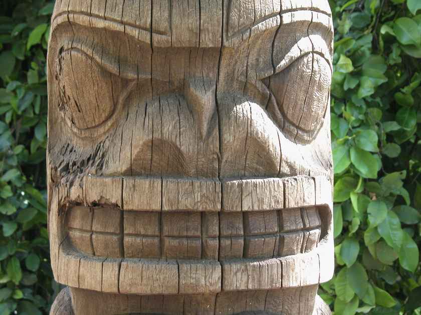 Hawaiian Tiki God at the Honolulu Foster Botanical Garden