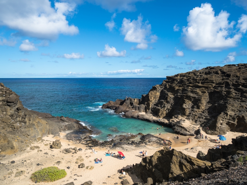 Halona Cove aka cockroach cove is a beach on the east side of Oahu, Honolulu Hawaii