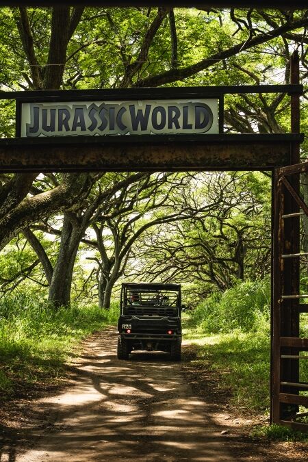 Oahu, Hawaii - August 23rd 2019: Beautiful scenery driving UTVs at Kualoa Ranch, Oahu Hawaii.