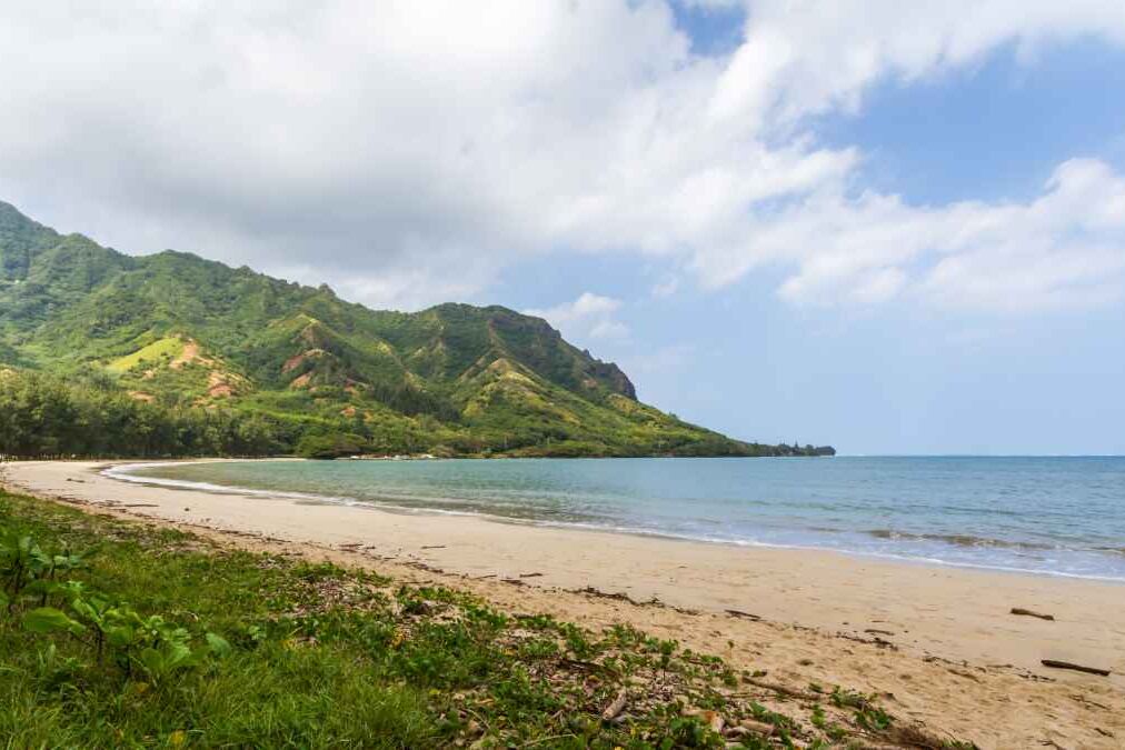 Kahana Bay Beach park on the Windward side of Oahu Hawaii