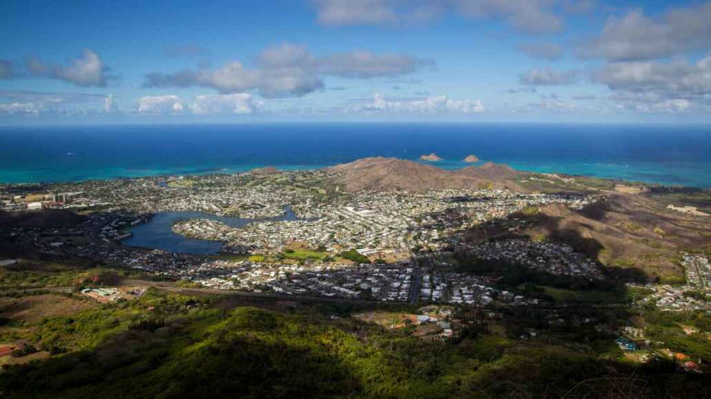 Overlooking Kaneohe Bay on Oahu, Hawaii