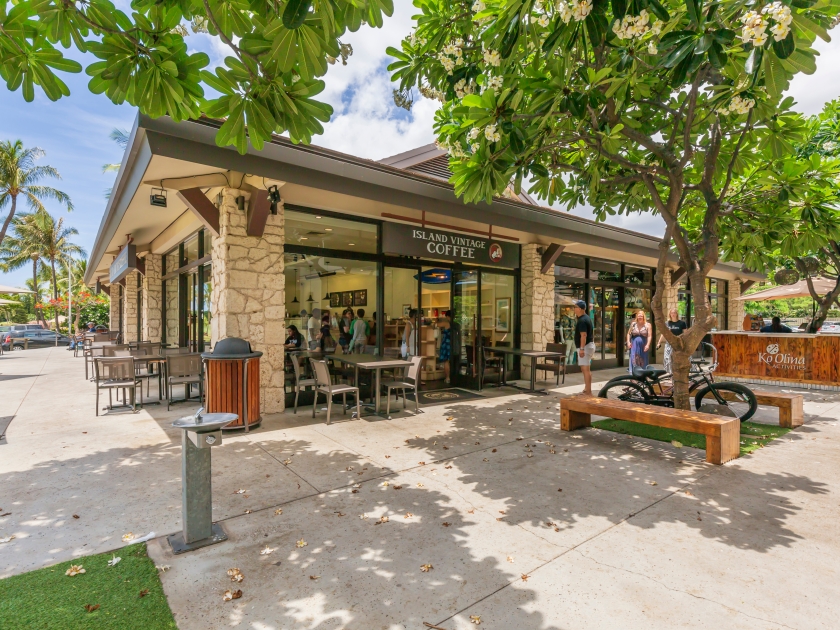 Ko Olina, Hawaii / USA - August 15 2018: Ko Olina Center shops and restaurants near Ko Olina resorts.