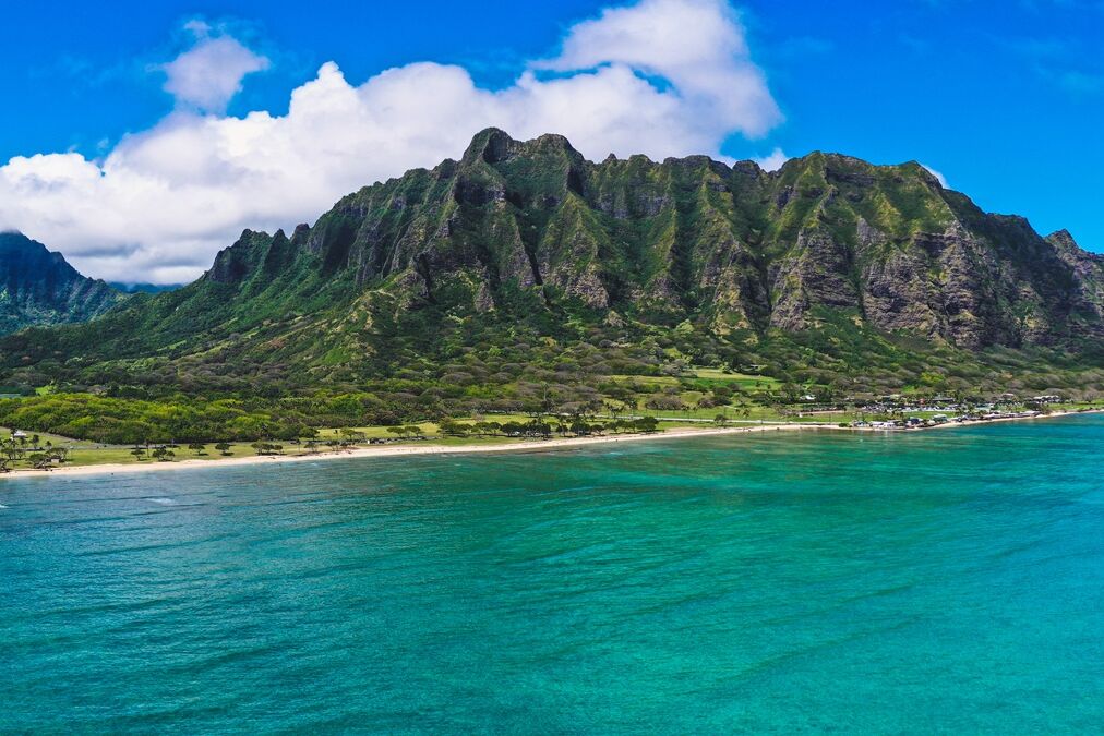 Kualoa,Ranch,Hawaii,Drone,Panorama