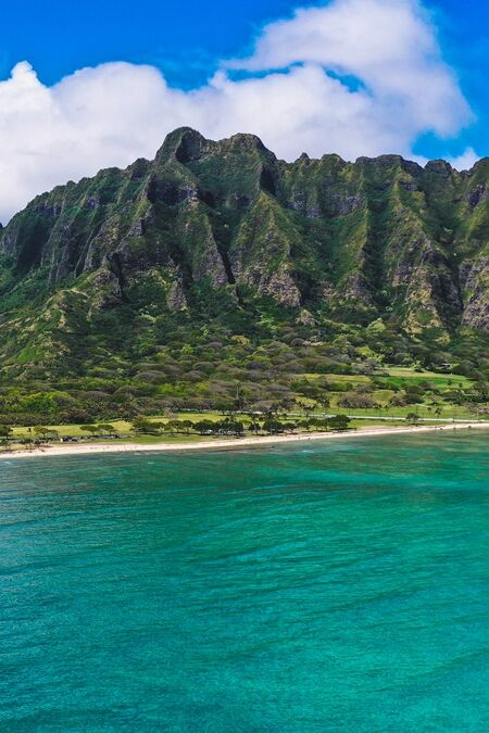 Kualoa,Ranch,Hawaii,Drone,Panorama