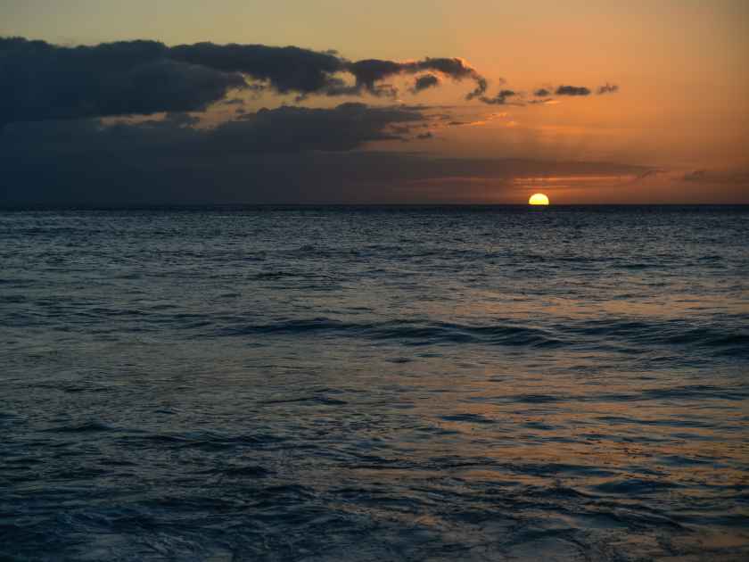 Sunset at Makaha Beach, Oahu, Hawaii, U.S.A.