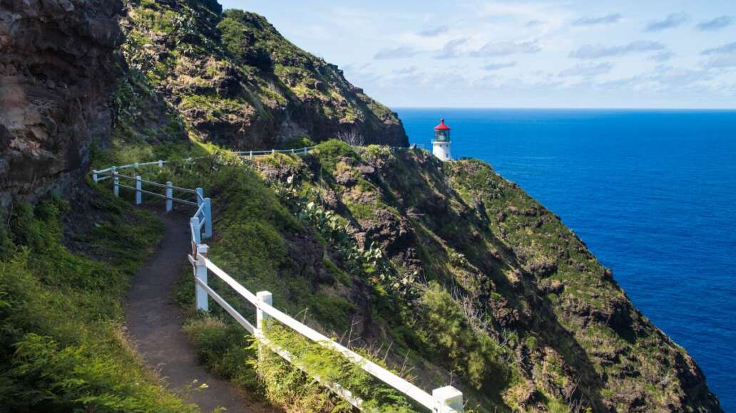 Trail to Makapu'u Point Lighthouse, Oahu, Hawaii