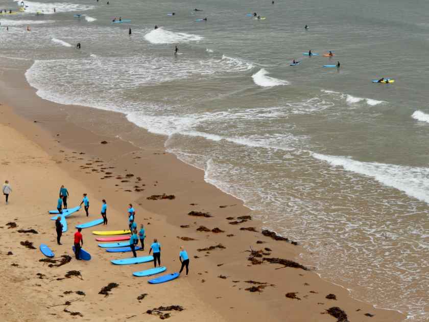 Surfers piling into the North Sea and lessons begin as lockdown gets lifted on Super Saturday.