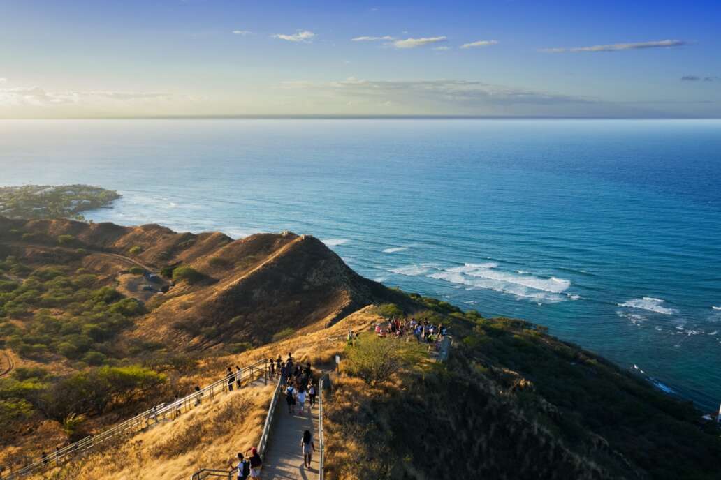 Ocean view from Diamond Head. Oahu, Hawaii.