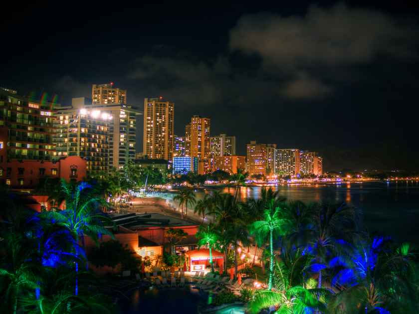 Waikiki Beach at Night