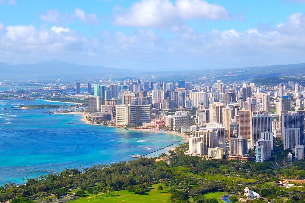 Waikiki Honolulu Hawaii City View from Diamondhead