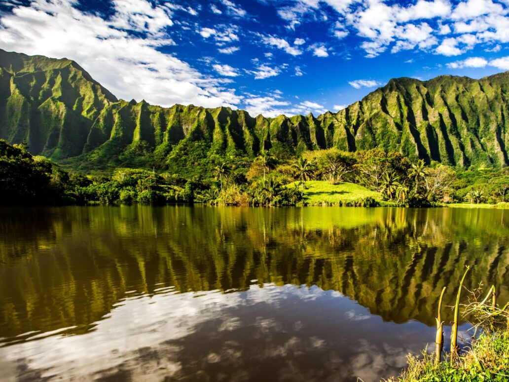 Ho'omaluhia Botanical Garden in Kaneohe, Oahu, Hawaii