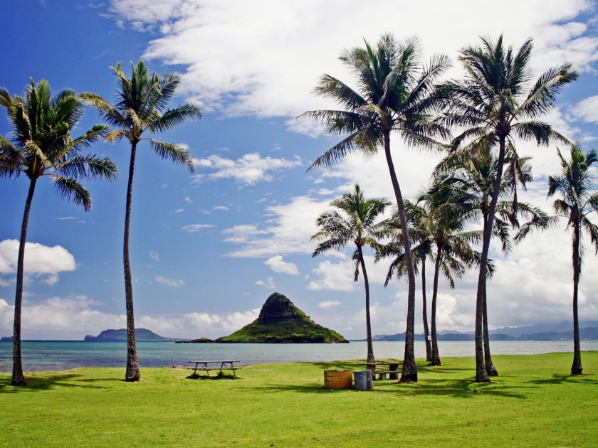 Kualoa Regional Park in Oahu, Hawaii