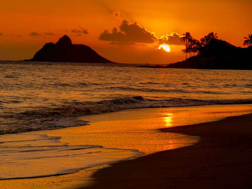 Tropical Beach Sunrise - Kailua Beach, Oahu Hawaii