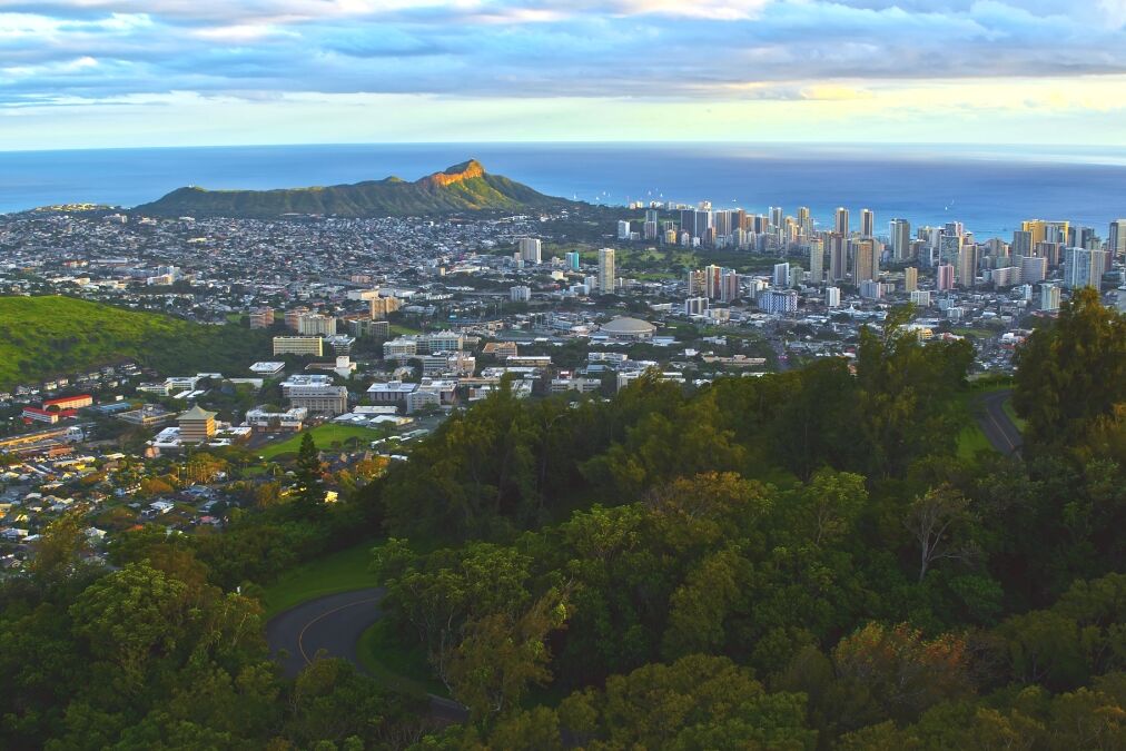 Oahu, Hawaii, USA: Aerial Views of the Island in the Sun.