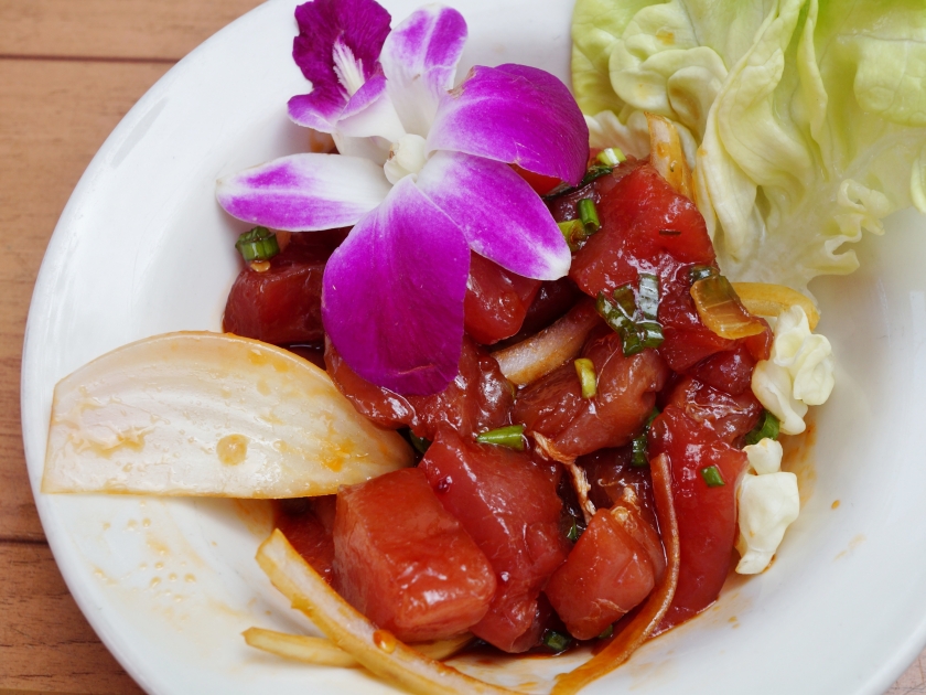 Hawaiian ahi tuna poke with Maui onions