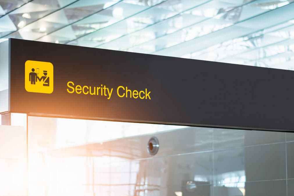 security check airport sign