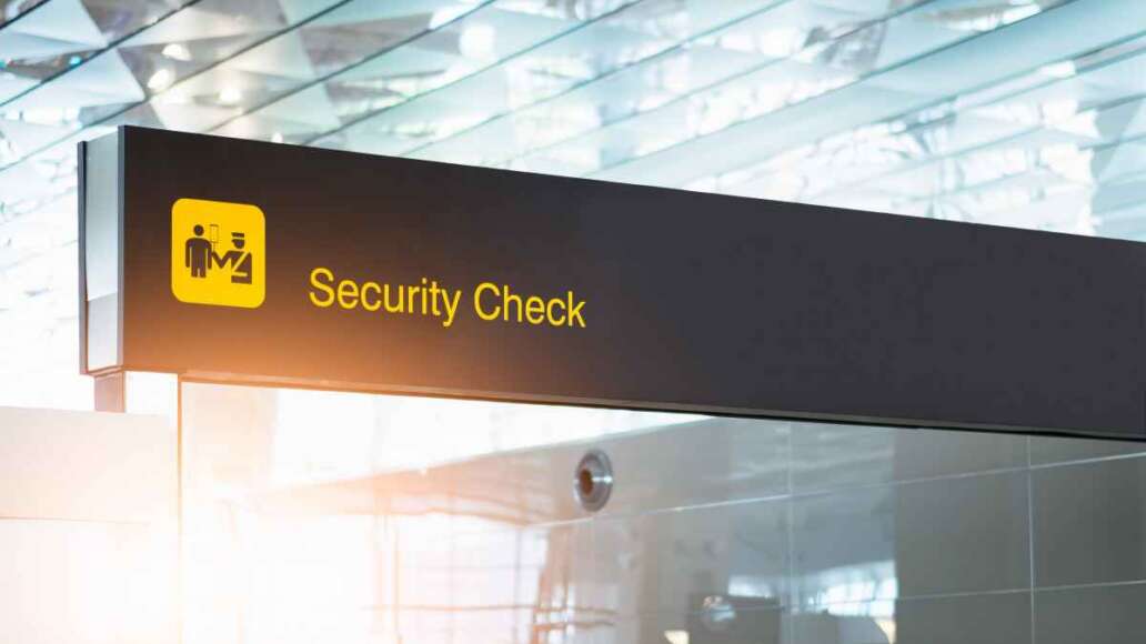 security check airport sign