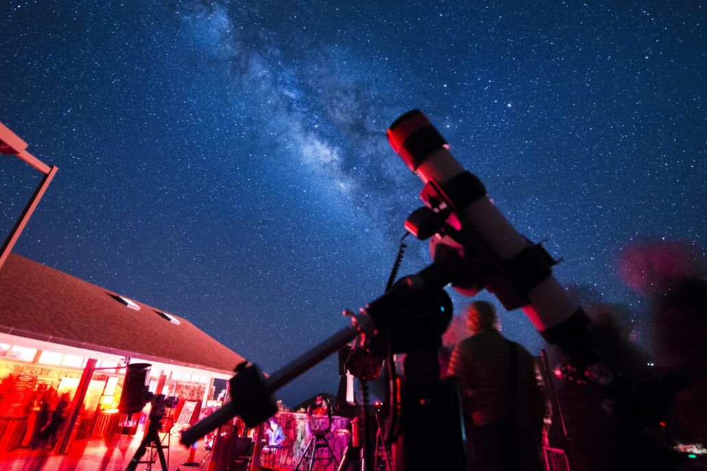 Astronomers,Telescope,Pointing,At,The,Milky,Way
