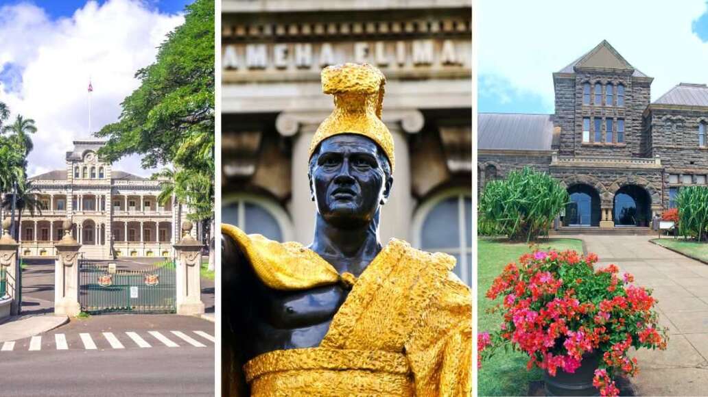 Iolani Palace - Kamehameha Statue - Bishop Museum