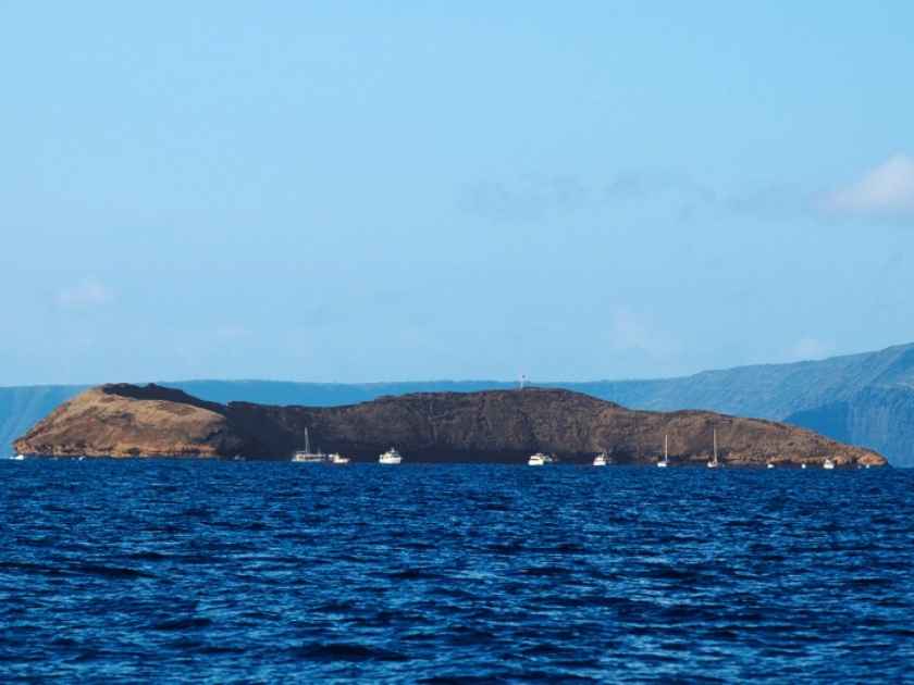 Boats moored at Molokini Crater