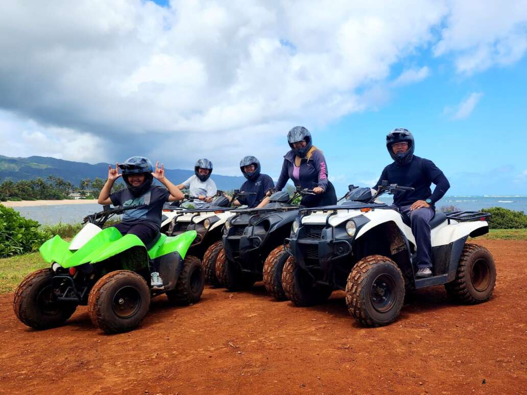 Friends and Families enjoyin North Shore Stables ATV Tour