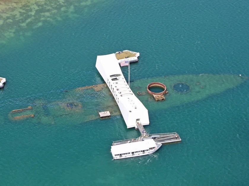 Aerial view of Pearl Harbor