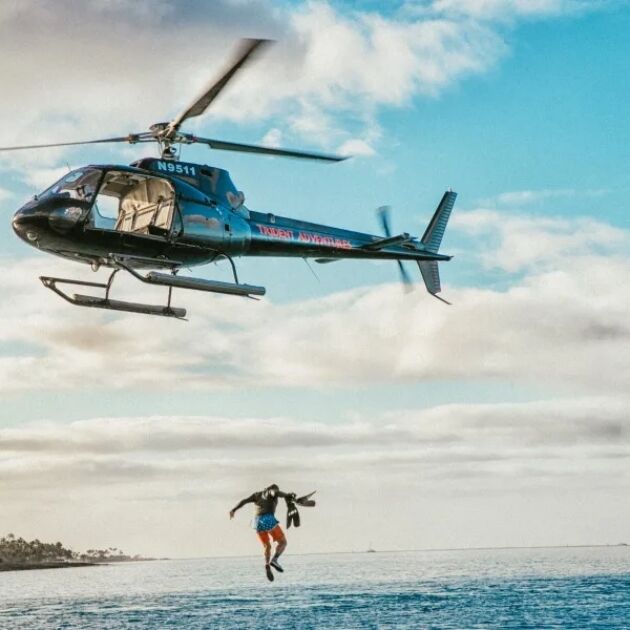 US Navy SEAL Doors-Off Helicopter Jump into Scuba Dive or Snorkel